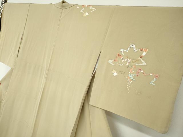 平和屋着物●訪問着 駒刺繍 草花文 正絹 逸品 DAAY5138ud