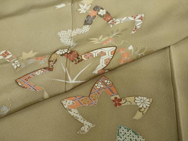 平和屋着物●訪問着 駒刺繍 草花文 正絹 逸品 DAAY5138ud