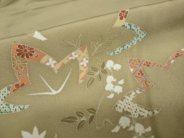 平和屋着物●訪問着 駒刺繍 草花文 正絹 逸品 DAAY5138ud