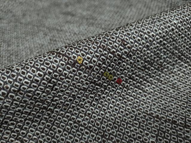 平和屋着物●上質な小紋 総絞り 抽象文様 金糸 正絹 逸品 DAAY5158ud