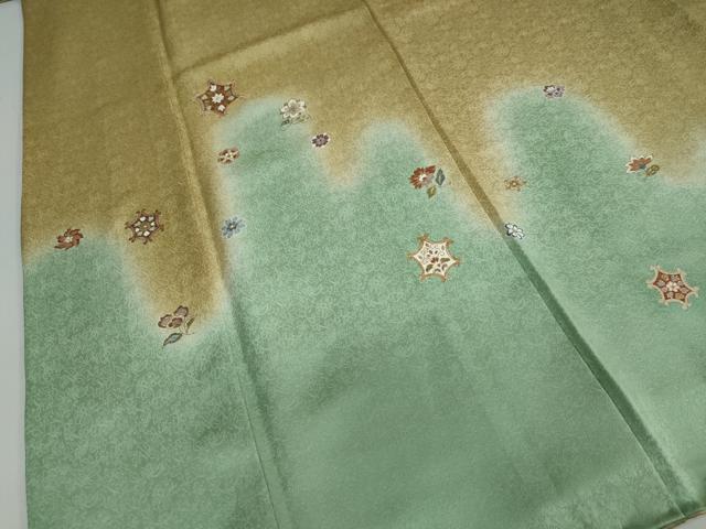 平和屋着物●訪問着 駒刺繍 抽象草花文 暈し染め 金彩 正絹 逸品 DAAY5174ud