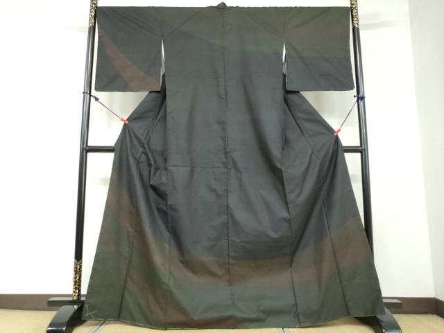 平和屋着物●本場大島紬 訪問着 横段文 正絹 逸品 DAAY5230ud