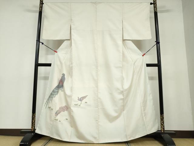 平和屋着物●京の名門・菱屋六右ェ門 紬 色留訪問着 孔雀文 正絹 逸品 DAAY5272ud
