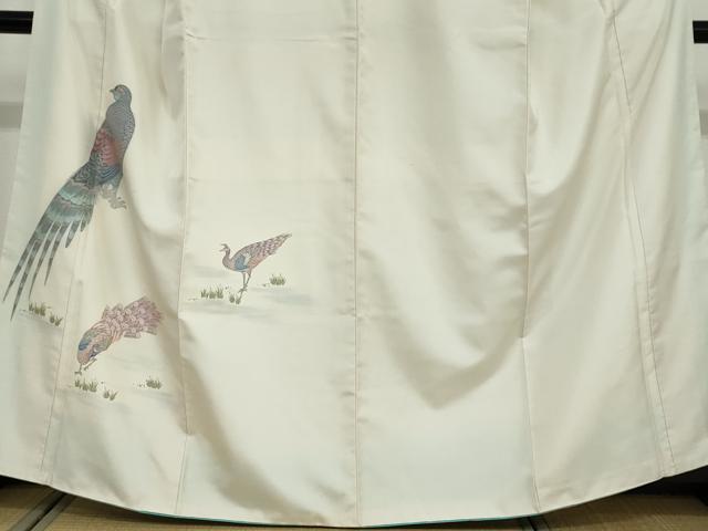 平和屋着物●京の名門・菱屋六右ェ門 紬 色留訪問着 孔雀文 正絹 逸品 DAAY5272ud