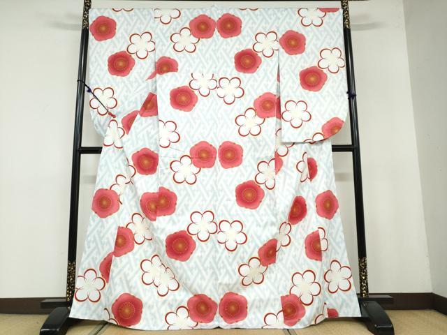 平和屋着物●小振袖 二尺袖 舞花文 洗える着物 逸品 新品 DAAY5323ud