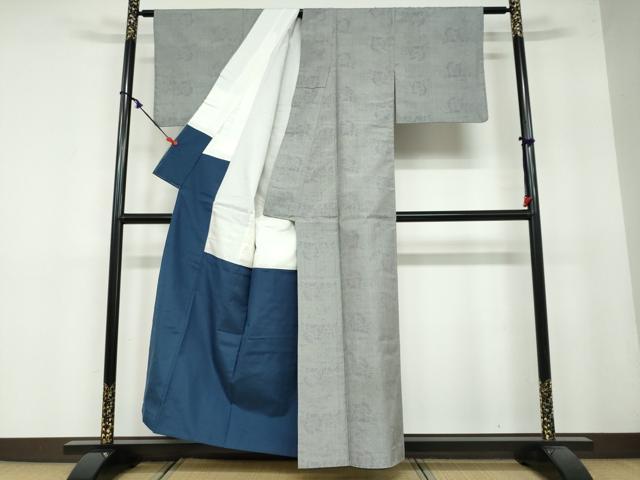 平和屋着物●上質な紬 草花文 正絹 逸品 DAAY5356ud