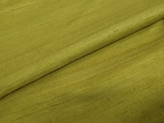 平和屋着物●結城紬 鶯色 正絹 逸品 DAAY5468ud