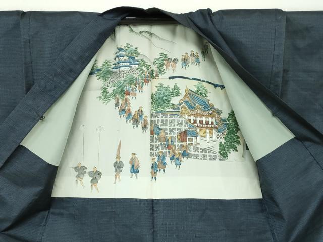 平和屋着物●男性 本場大島紬 アンサンブル 100亀甲 総詰め 正絹 逸品 DAAY5487ud