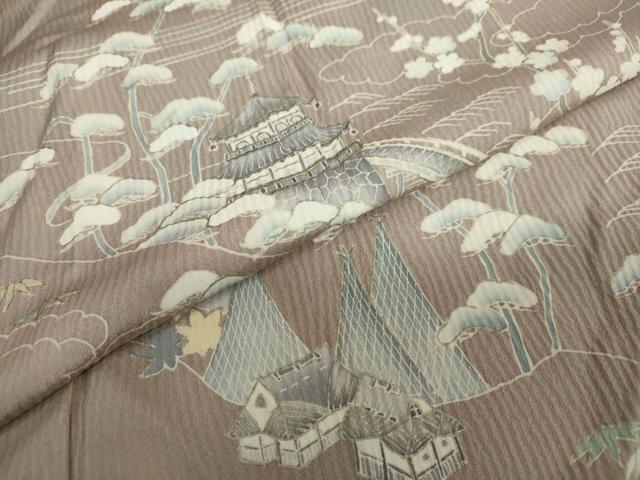 平和屋着物●訪問着 立波風景草花文 金彩 正絹 逸品 DAAY5555ud
