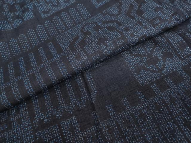 平和屋着物●結城紬 80亀甲 抽象文様 正絹 逸品 DAAY5580ud