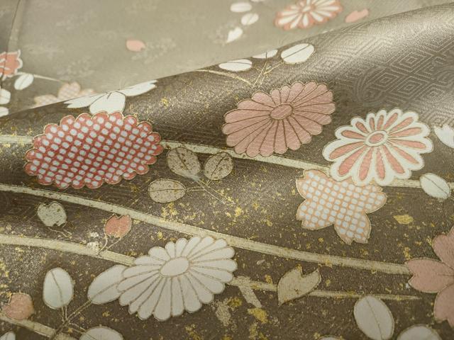 平和屋着物●訪問着 草花文 暈し染め 金彩 ますいわ屋扱い 正絹 逸品 DAAY5637ud
