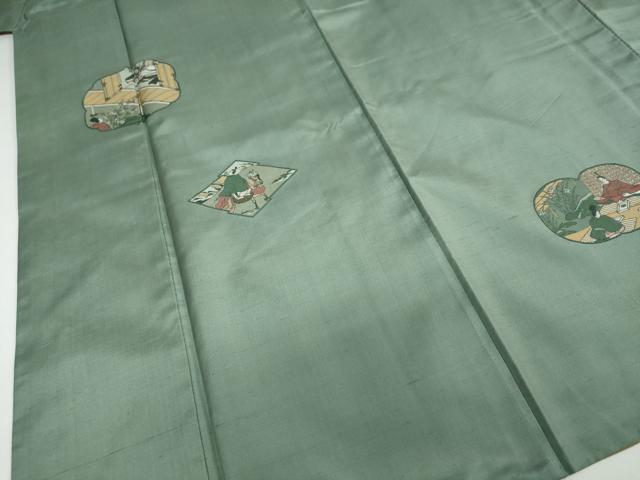 平和屋着物●京の名門・菱屋六右ェ門 紬 訪問着 平安人物文 正絹 逸品 DAAY5654ud