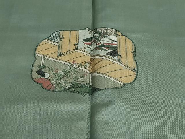 平和屋着物●京の名門・菱屋六右ェ門 紬 訪問着 平安人物文 正絹 逸品 DAAY5654ud