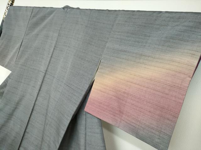 平和屋着物●訪問着 紬地 総刺繍 敷松葉文 正絹 逸品 DAAY5698ud