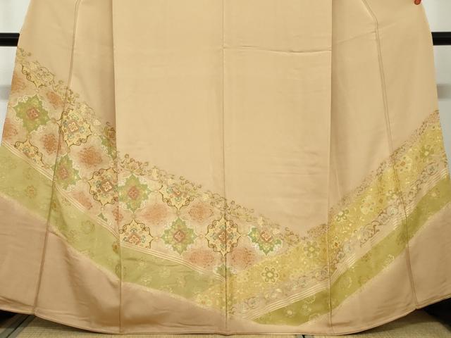 平和屋着物●豪華色留袖 寿光織 鏡裏洋花文 暈し染め 金糸 三越扱い 正絹 逸品 DAAY5737ud