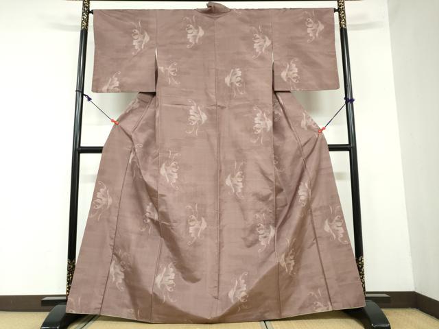 平和屋着物●本場大島紬 舞花文 正絹 逸品 DAAY5781ud