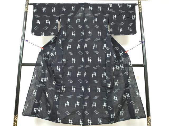 平和屋着物▽本場琉球絣 綿琉球 単衣 絣文様 綿 逸品 DAAY5794ud