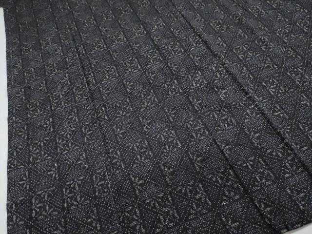 平和屋着物●結城紬 80亀甲 幾何学文様 正絹 逸品 DAAY5931ud