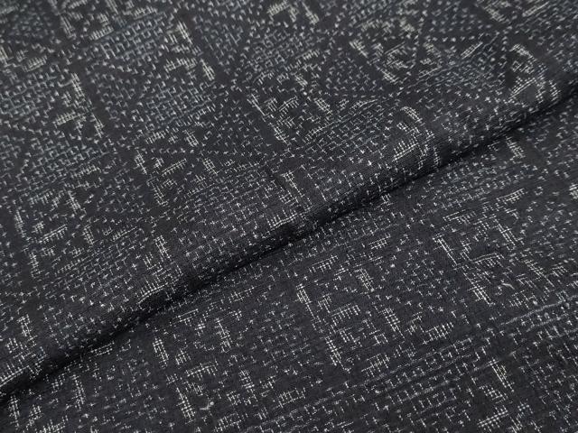 平和屋着物●結城紬 80亀甲 幾何学文様 正絹 逸品 DAAY5931ud