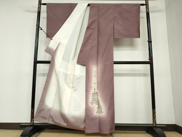 平和屋着物●京の名門・菱屋六右ェ門 紬 色留訪問着 祇園祭 暈し染め 正絹 逸品 未使用 DAAY5942ud