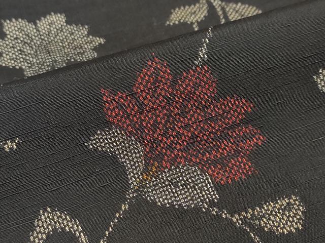 平和屋着物▽上質な紬 単衣 更紗花唐草文 正絹 逸品 DAAY5975ud