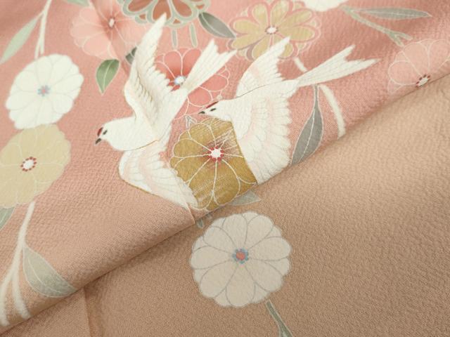 平和屋着物●訪問着 友禅 作家物 花鳥文 暈し染め 正絹 逸品 DAAY5990ud