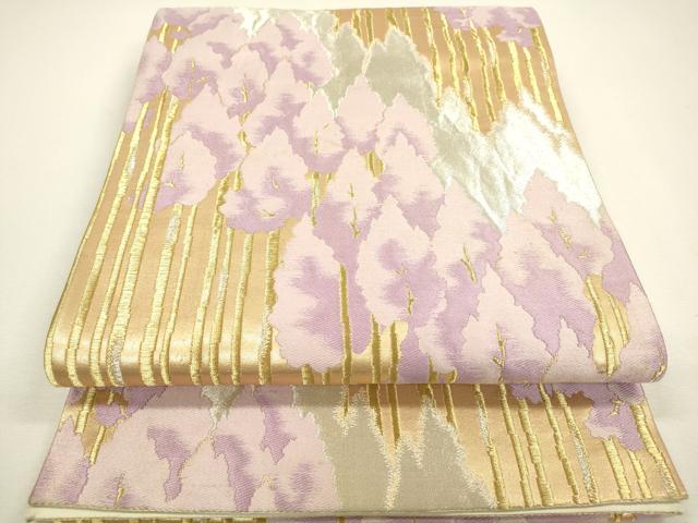 平和屋着物◎六通柄袋帯 樹林文 金銀糸 正絹 逸品 DAAY6156ea