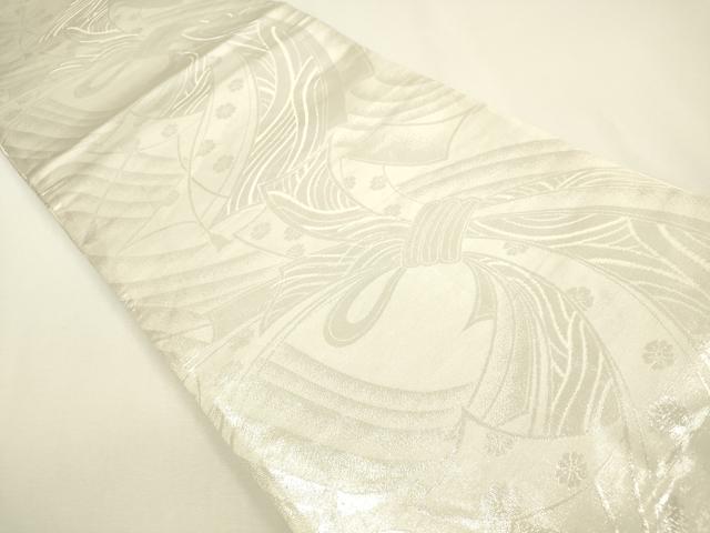 平和屋着物◎六通柄袋帯 孔雀花文 金銀糸 双引箔 正絹 逸品 DAAY6212ea