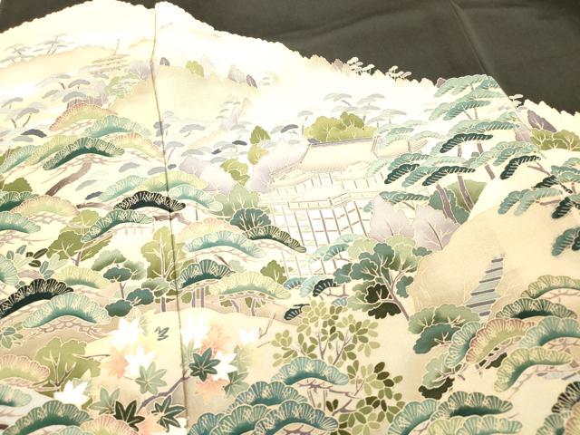 平和屋着物■豪華黒留袖 風景花文 松竹梅 正絹 逸品 DAAY6252ea