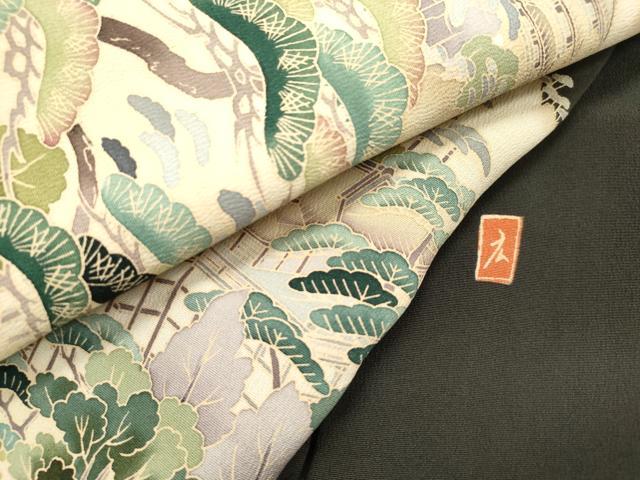 平和屋着物■豪華黒留袖 風景花文 松竹梅 正絹 逸品 DAAY6252ea