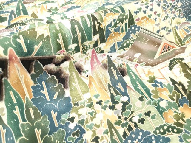 平和屋着物■豪華黒留袖 作家物 風景樹林花文 暈し染め 正絹 逸品 DAAY6273ea