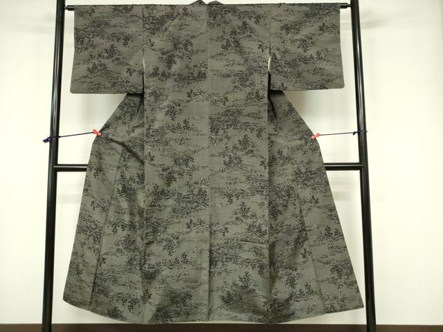 平和屋着物■上質な紬 風景文 正絹 逸品 DAAY6731qp