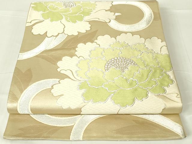 平和屋着物◎六通柄袋帯 唐織 草花文 金銀糸 正絹 逸品 DAAY6954qp