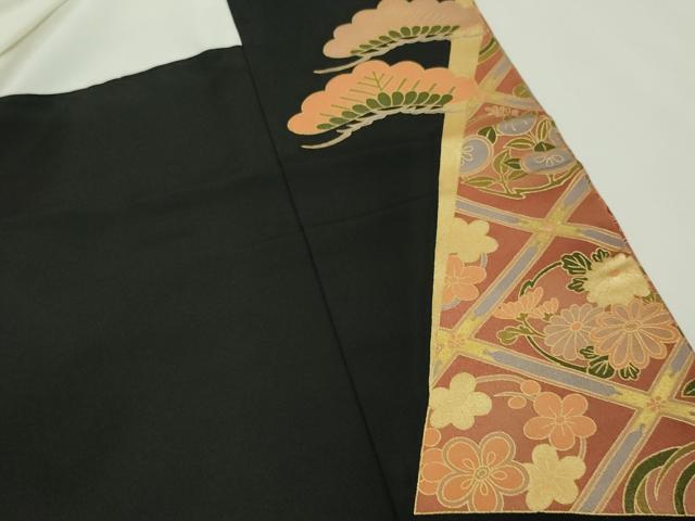 平和屋着物■豪華黒留袖 鳳凰文 松竹梅 金銀彩 正絹 逸品 DAAY7545sf