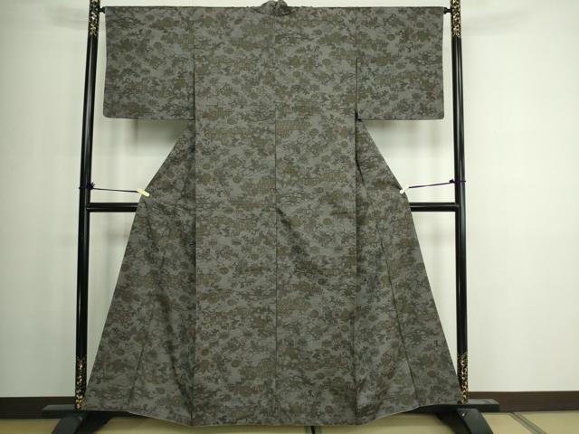 平和屋着物■上質な紬 草花文 正絹 逸品 DAAY7554sf