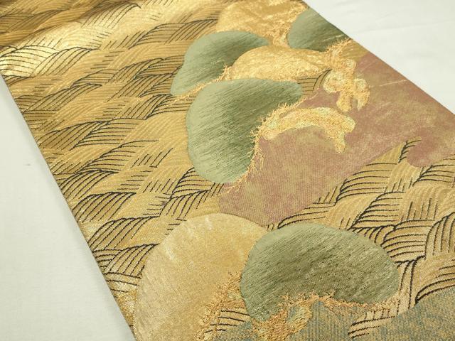 平和屋着物◎太鼓柄袋帯 浜松文 金糸 正絹 逸品 DAAY7592sf