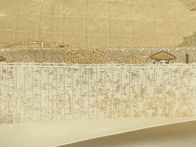 平和屋着物◎六通柄袋帯 祇円稚子 金糸 正絹 逸品 DAAY7626sf