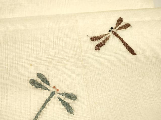 平和屋着物*夏物 太鼓柄袋帯 すくい織 蜻蛉 銀糸 正絹 逸品 DAAY8017cm