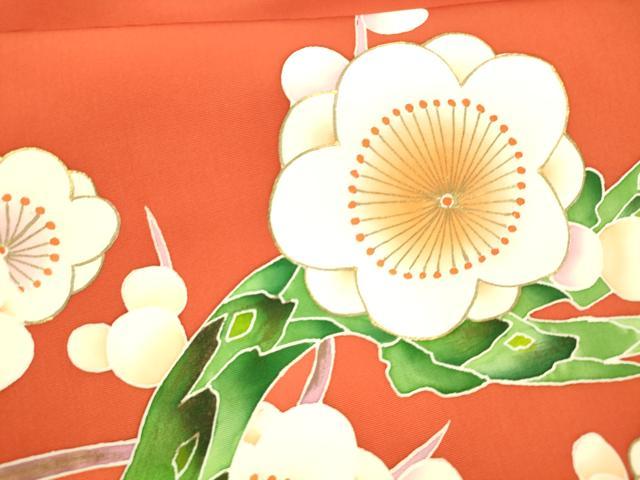 平和屋着物●塩瀬 九寸名古屋帯 枝花文 金彩 正絹 逸品 DAAY8038cm