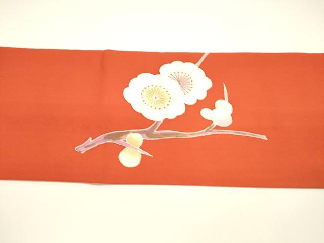平和屋着物●塩瀬 九寸名古屋帯 枝花文 金彩 正絹 逸品 DAAY8038cm