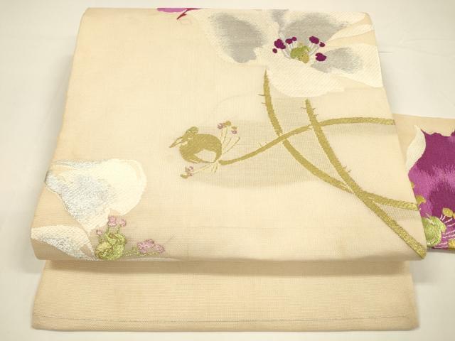 平和屋着物*夏物 アンティーク 大正ロマン 九寸 枝花文 金糸 正絹 逸品 DAAY8136cm