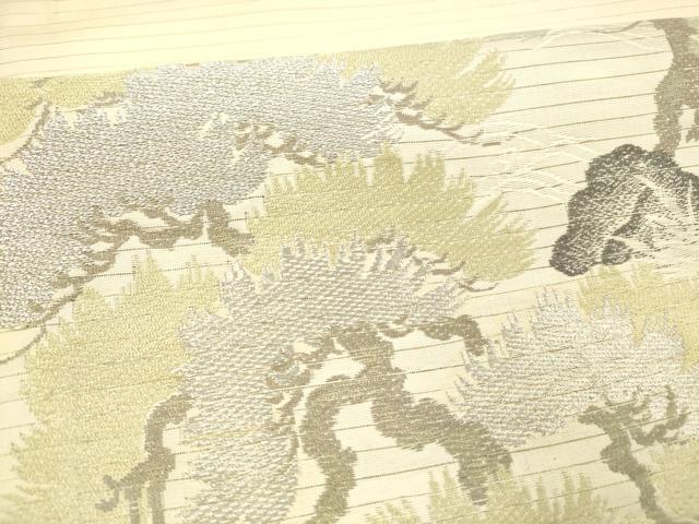 平和屋着物*夏物 アンティーク 大正ロマン 丸帯 引き抜き帯 唐織 松文 金銀糸 正絹 逸品 DAAY8138cm