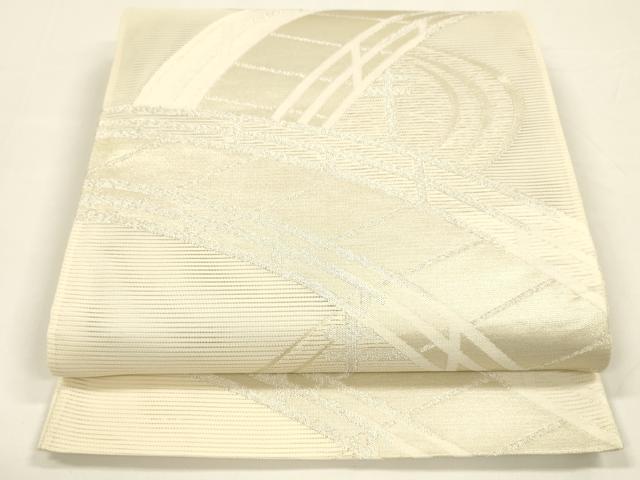 平和屋着物*夏物 六通柄袋帯 渡橋流水文 銀糸 正絹 逸品 DAAY8174cm