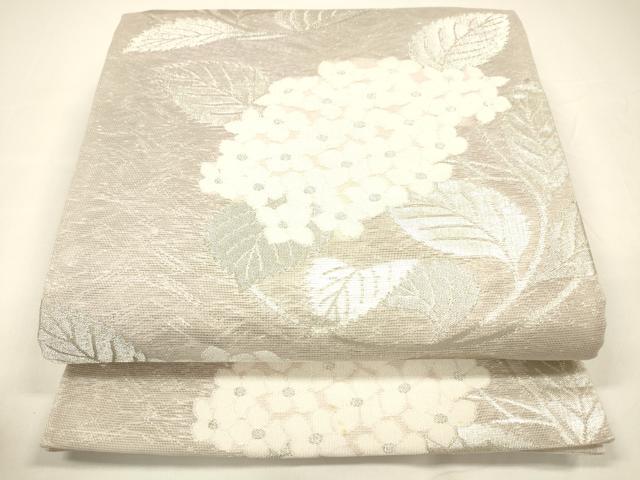 平和屋着物*夏物 六通柄袋帯 紫陽花 銀糸 正絹 逸品 DAAY8184cm