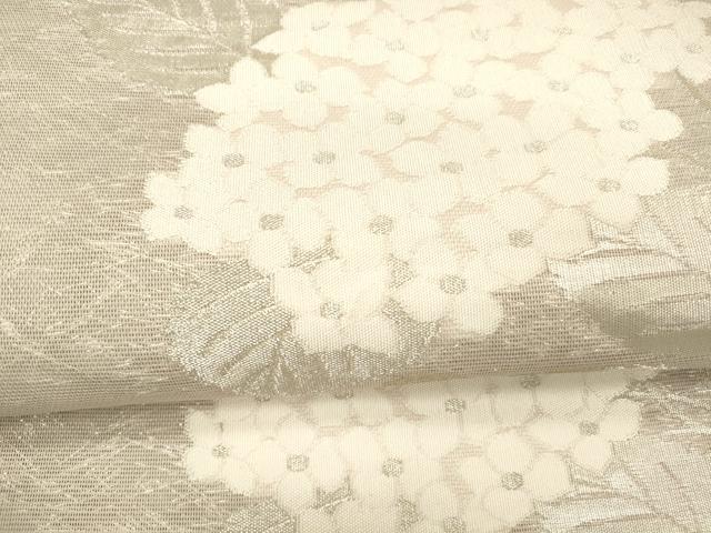 平和屋着物*夏物 六通柄袋帯 紫陽花 銀糸 正絹 逸品 DAAY8184cm