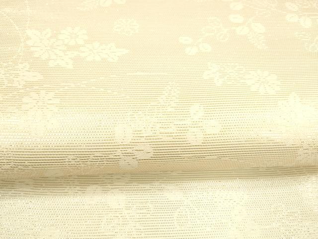 平和屋着物*夏物 六通柄袋帯 草花文 銀糸 正絹 逸品 DAAY8262cm