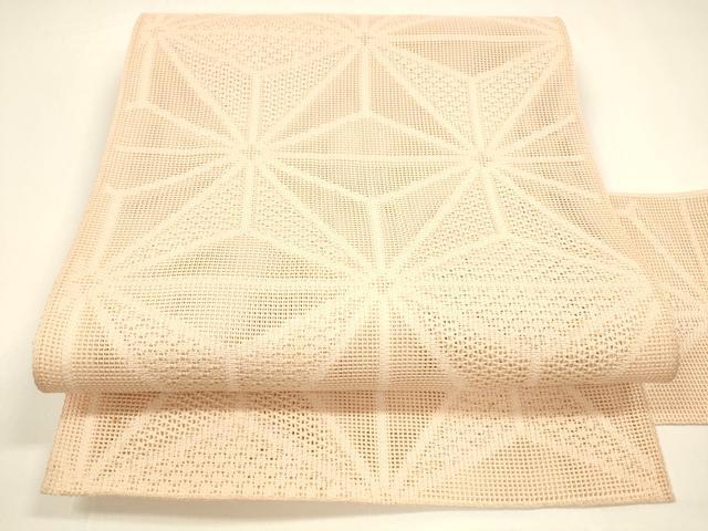 平和屋着物*夏物 八寸名古屋帯 麻の葉文様 一斤染色 DAAY8269cm