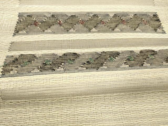 平和屋着物*夏物 太鼓柄袋帯 横段文 正絹 逸品 DAAY8284cm