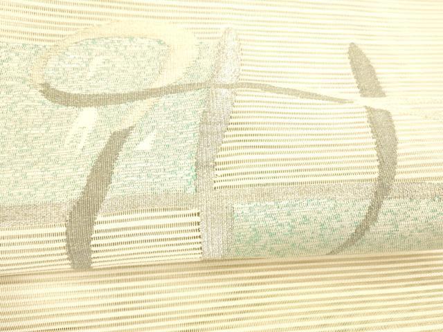 平和屋着物*夏物 八寸名古屋帯 絽綴れ 抽象文様 金銀糸 正絹 逸品 DAAY8295cm