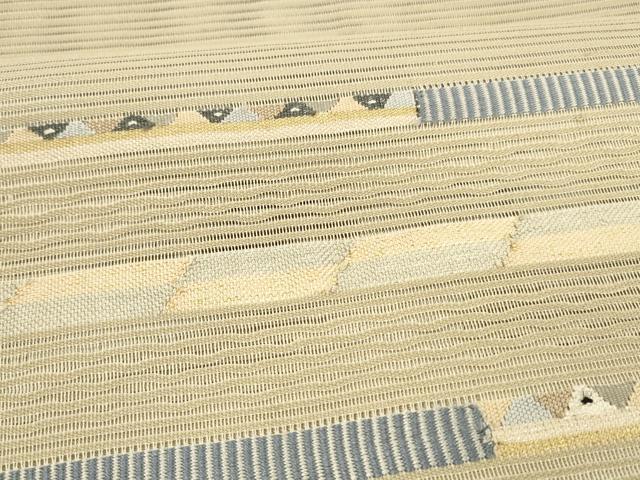 平和屋着物*夏物 八寸名古屋帯 絽綴れ 横段文 金銀糸 正絹 逸品 DAAY8321cm